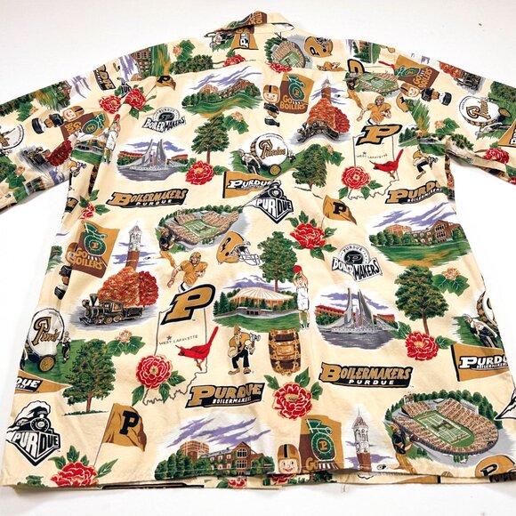 Reyn Spooner Hawaiian Shirt L Purdue University Boilermakers College Football - Picture 4 of 4